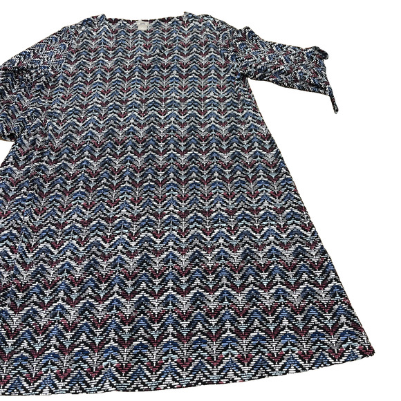 Chicos Geometric Print A Line Dress Size 3 16/18 XL Career Stretch Knit Mature - Picture 6 of 10